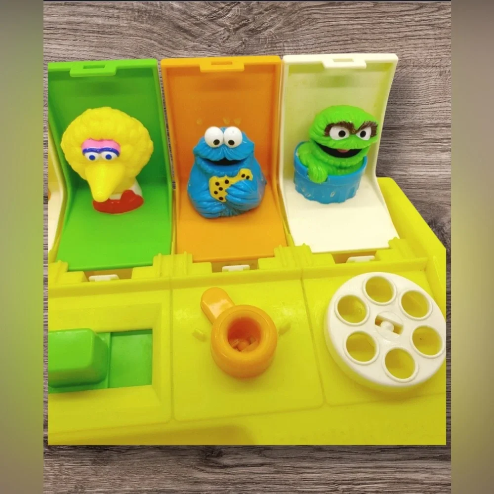 EUC Vintage Sesame Street Poppin Pals Playskool 1980 Bert Ernie Big Bird Oscar